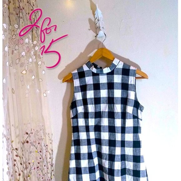 Gingham Shift Mini Dress - Picture 1 of 4